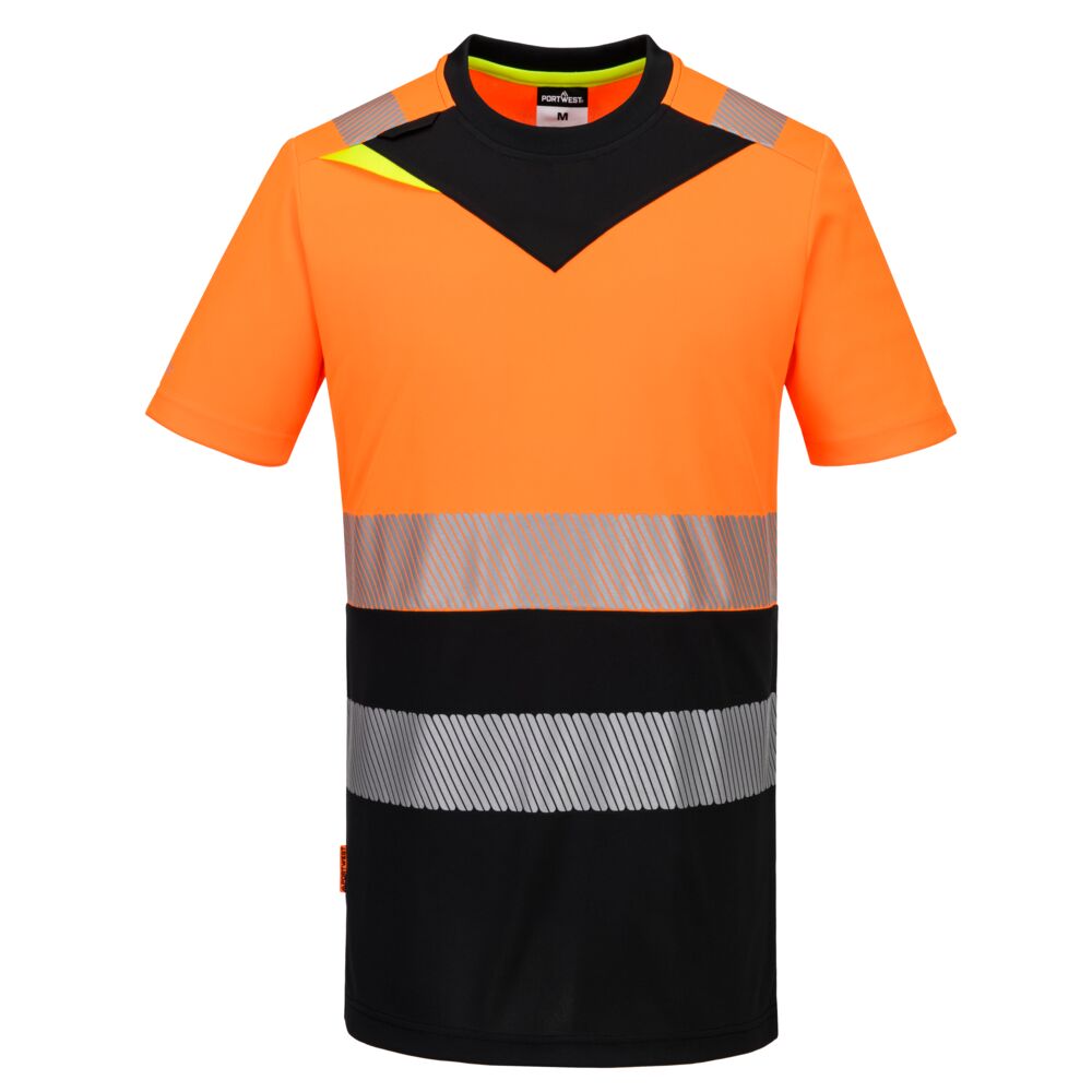 Portwest DX4 Hi-Vis Class 1 T-Shirt S/S in Orange/Black, main product image