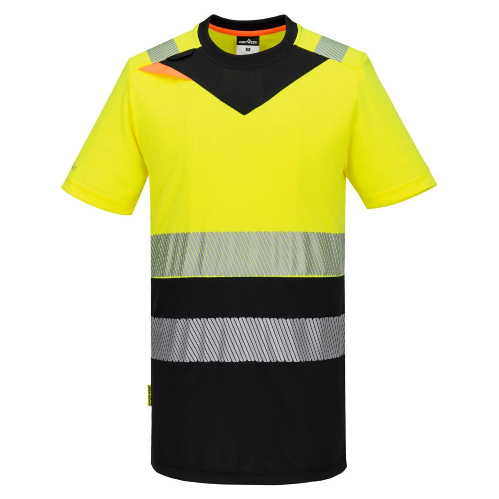 Portwest DX4 Hi-Vis Class 1 T-Shirt S/S in Yellow/Black, image 2