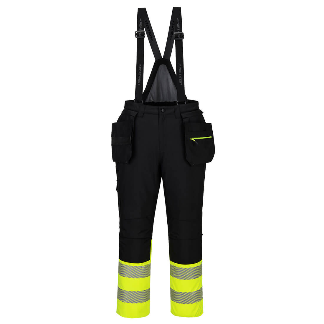 Portwest DX4 Hi-Vis Class 1 Winter Bib and Brace in Yellow/Black, image 2