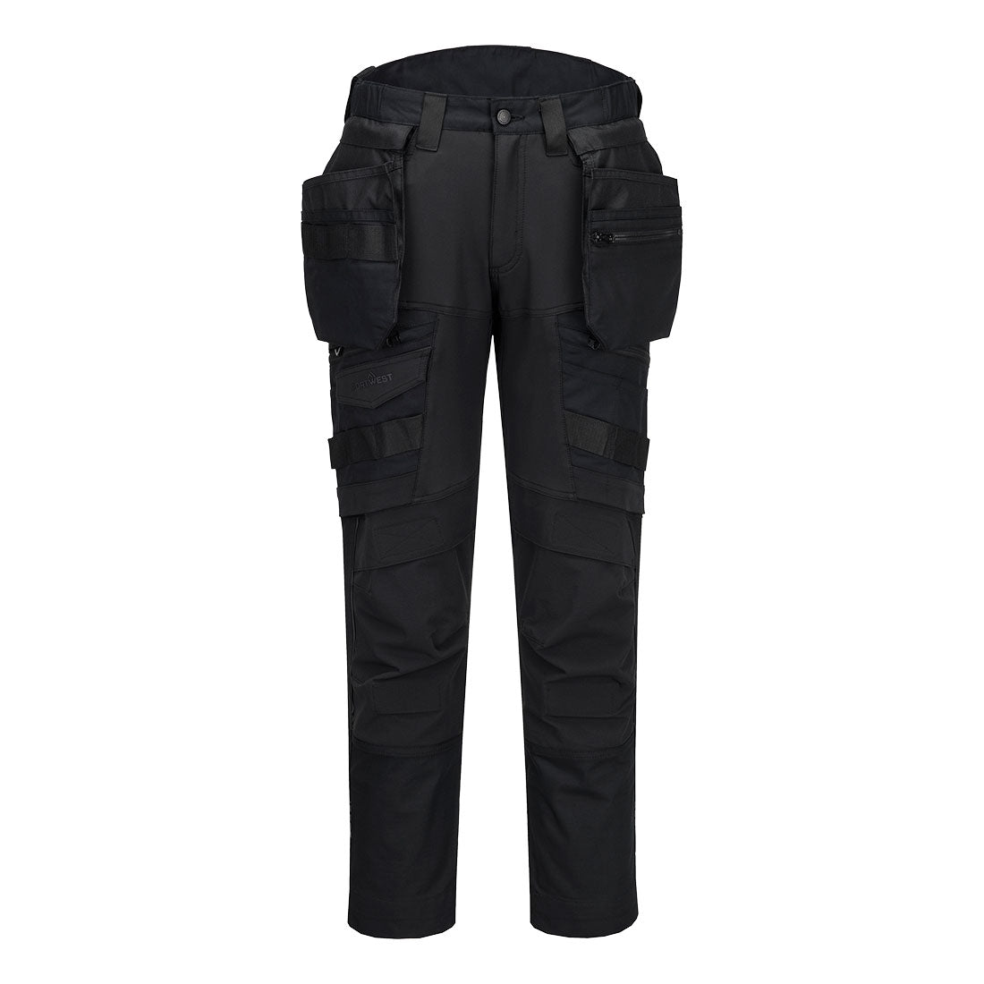 Portwest DX4 Detachable Holster Pocket Trousers in Black Short, main product image