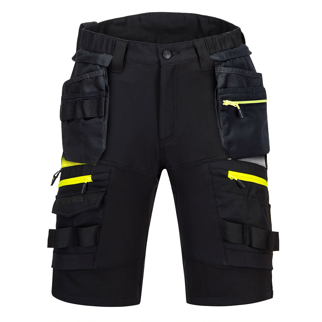 Portwest DX4 Detachable Holster Pocket Shorts in Black, main product image
