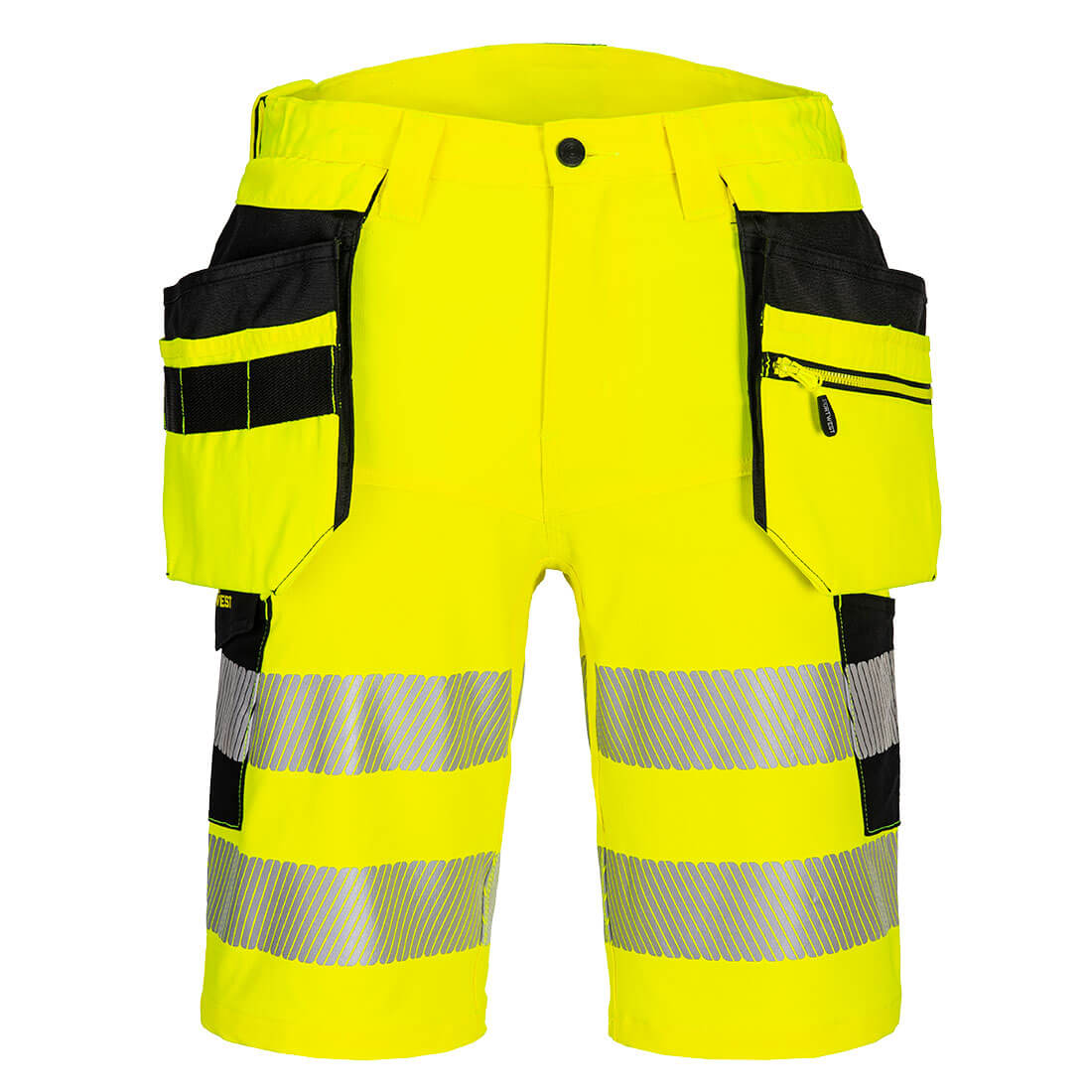 Portwest DX4 Hi-Vis Holster Pocket Shorts in Yellow/Black, image 2