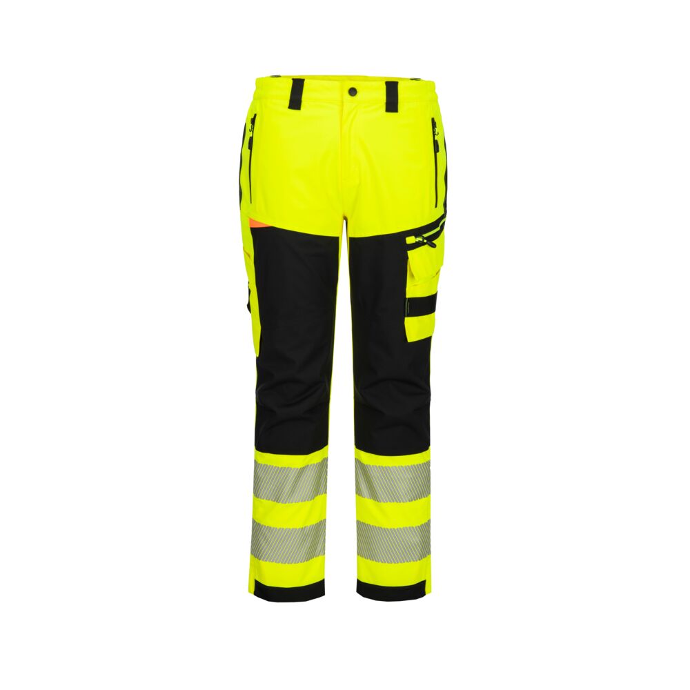Portwest DX4 Hi-Vis Rain Trouser in Yellow/Black, image 2