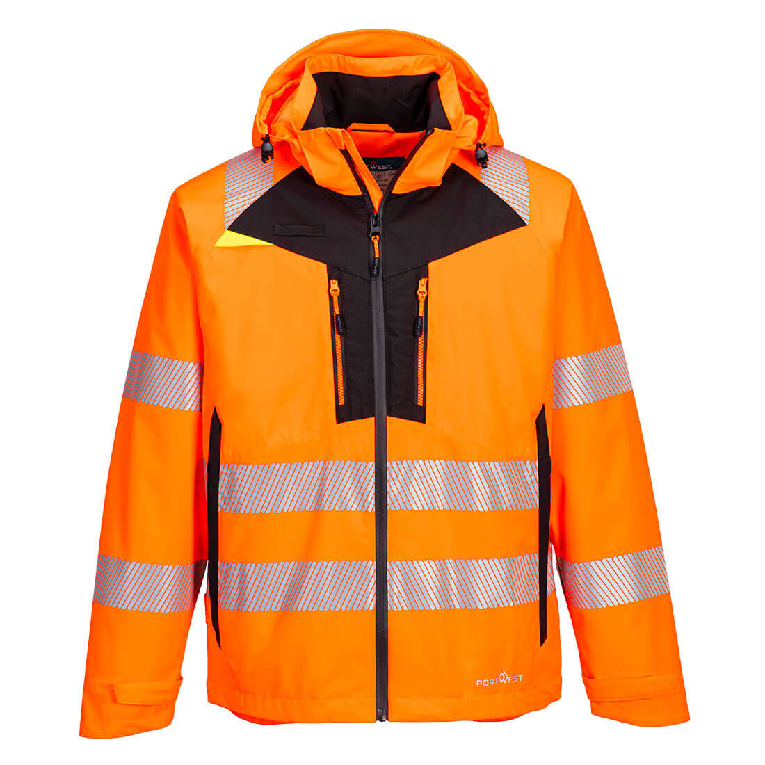 Portwest DX4 Hi-Vis Rain Jacket in Orange, main product image
