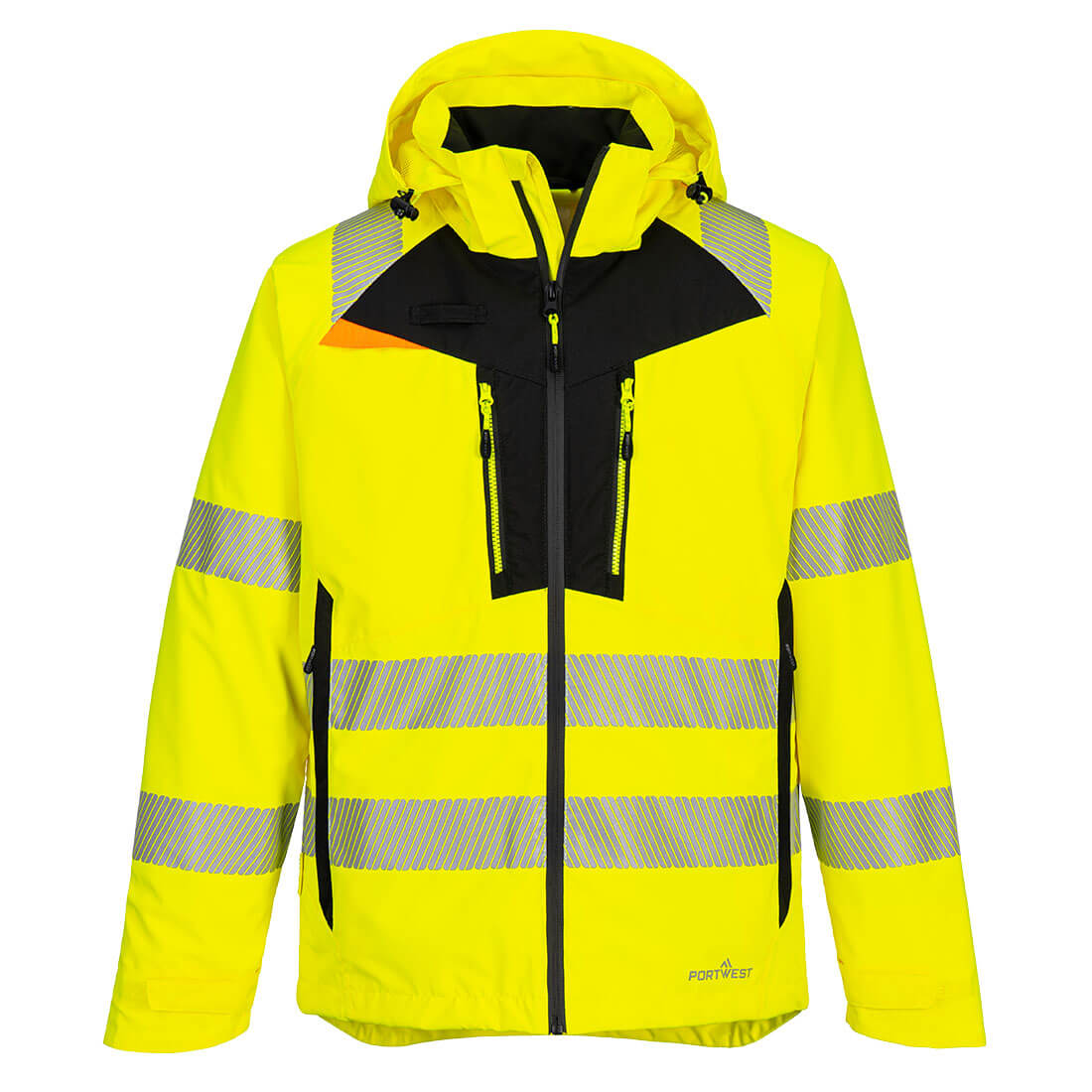 Portwest DX4 Hi-Vis Rain Jacket in Yellow, image 2