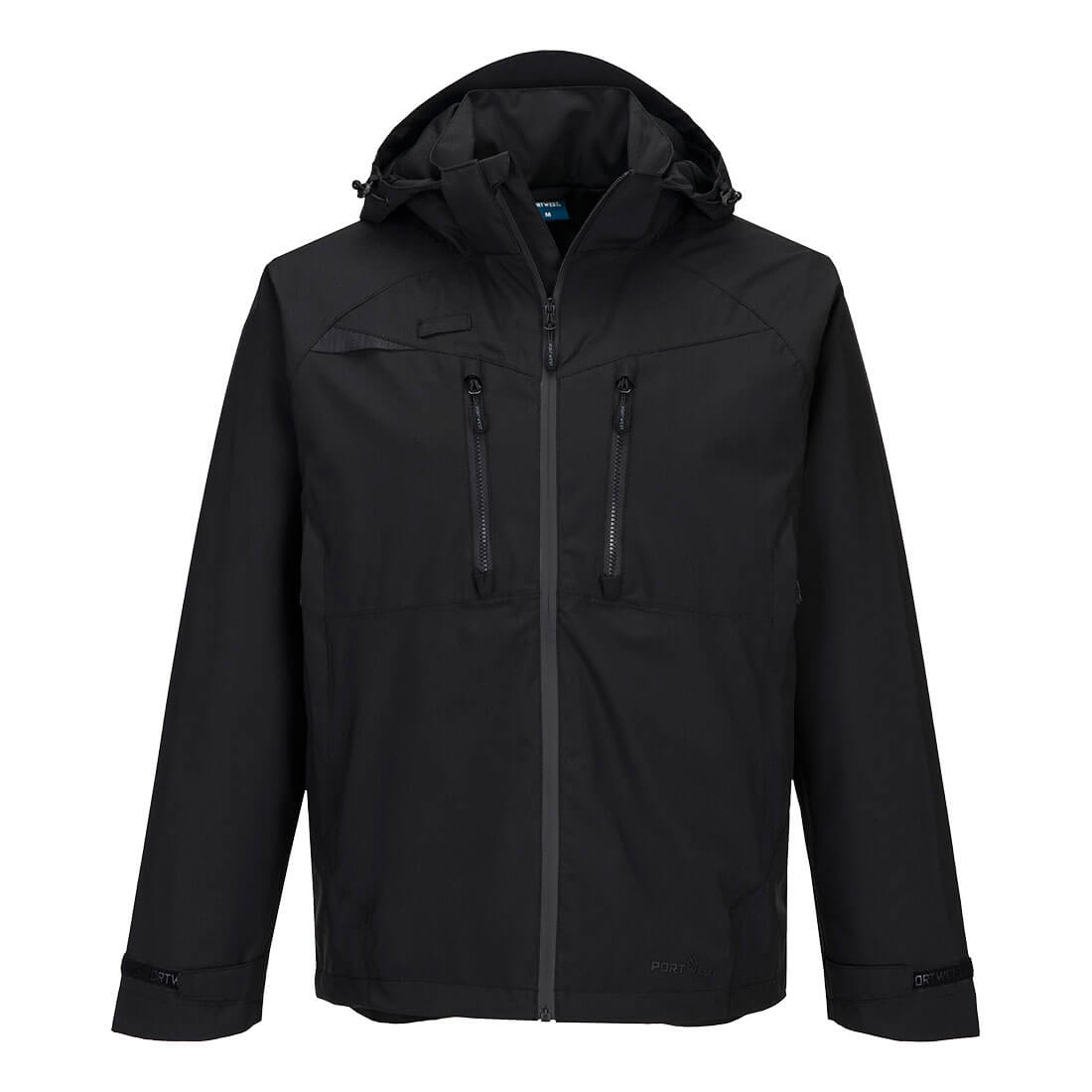 Portwest DX4 Rain Jacket in All Black, main product image