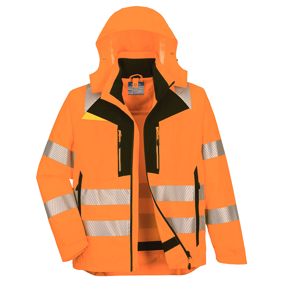 Portwest DX4 Hi-Vis 4-in-1 Jacket in Orange/Black, main product image