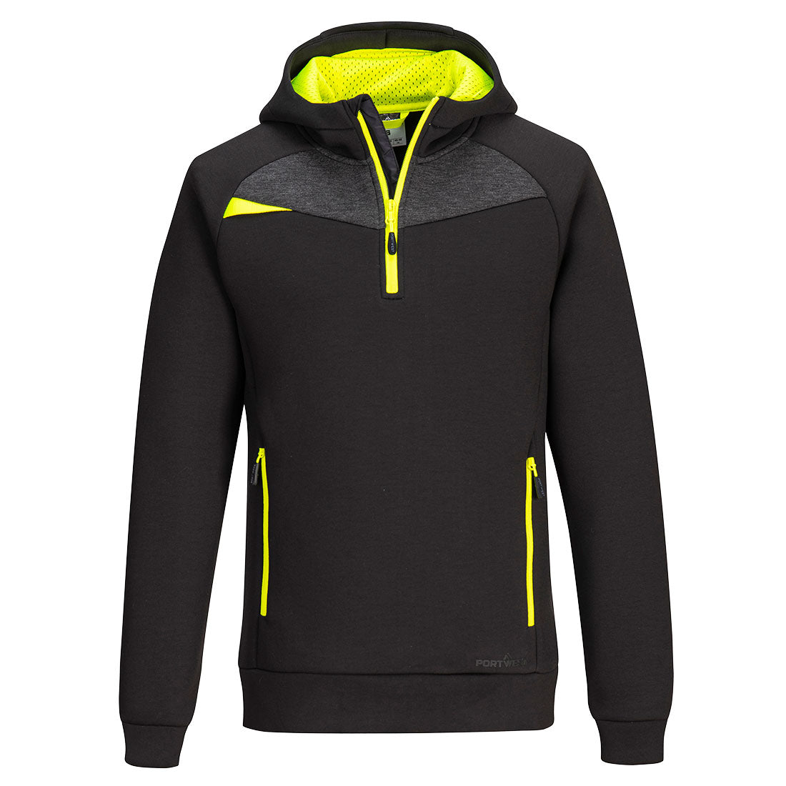 Portwest DX4 1/4 Zip Hoodie in Black, main product image