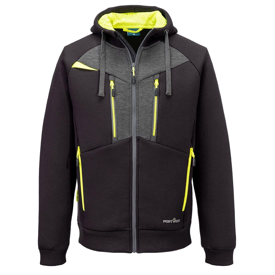 Portwest DX4 Zipped Hoodie in Black, main product image
