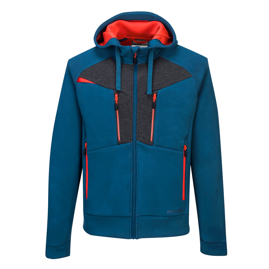 Portwest DX4 Zipped Hoodie in Metro Blue, image 2