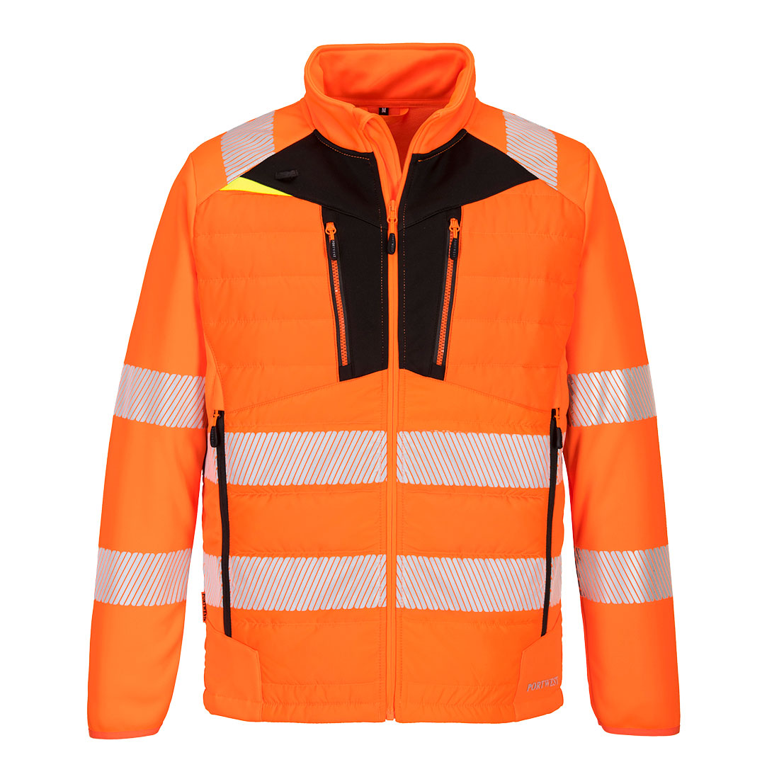 Portwest DX4 Hi-Vis Hybrid Baffle Jacket in Orange/Black, main product image