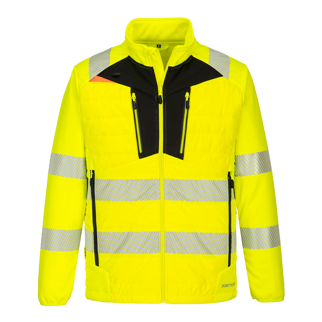 Portwest DX4 Hi-Vis Hybrid Baffle Jacket in Yellow/Black, image 2