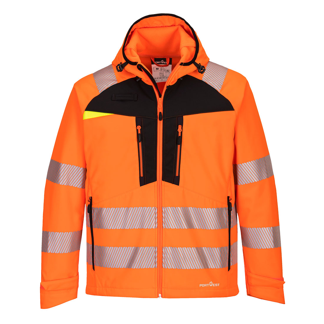 Portwest DX4 Hi-Vis Softshell in Orange/Black, main product image
