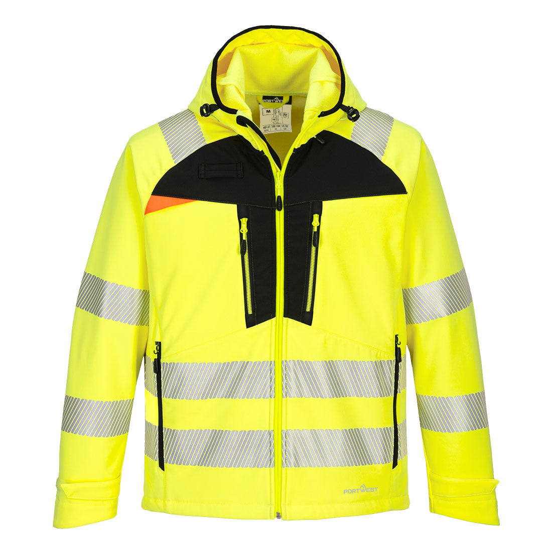 Portwest DX4 Hi-Vis Softshell in Yellow/Black, image 2