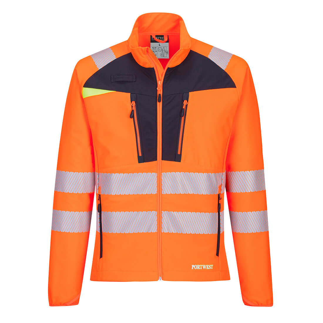 Portwest DX4 Hi-Vis Lightweight Stretch Work Jacket in Orange/Black, main product image