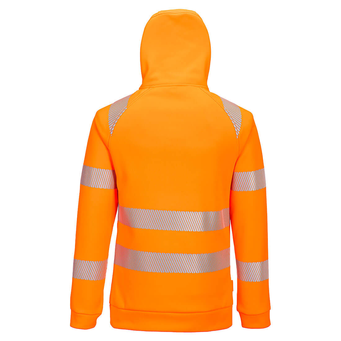 Portwest DX482 DX4 Hi-Vis 1/4 Zip Hoodie in Orange/Black, back view