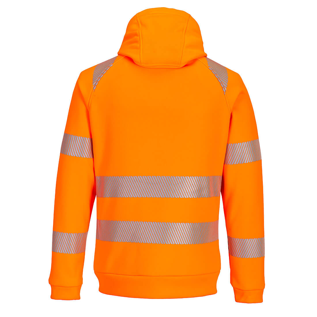 Portwest DX484 DX4 Hi-Vis Zip Hoodie in Orange/Black, back view