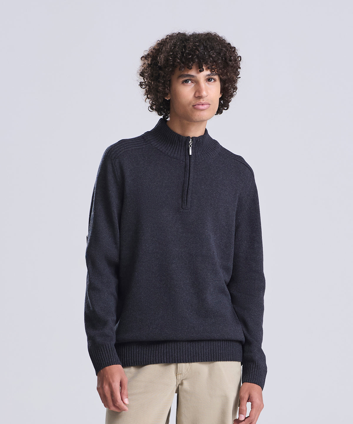 AWDis Ecologie Wakhan ¼ regen zip knit sweater, lifestyle photo