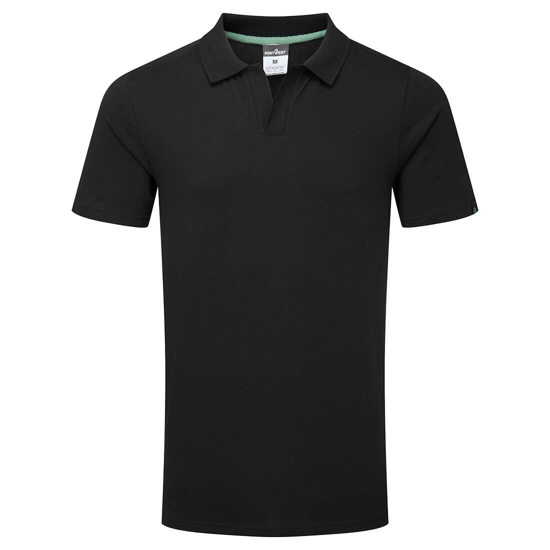 Portwest Cotton Recyclable Polo Shirt S/S in Black, main product image