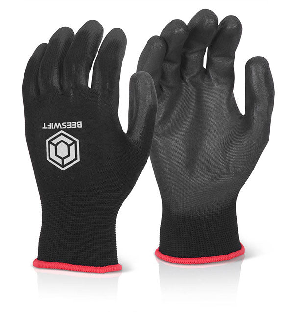 Click Pu Coated Glove Black Large, main product image