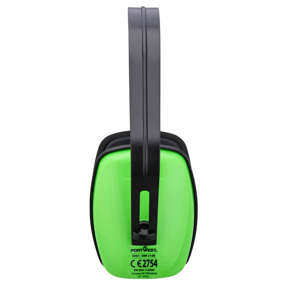Portwest ED01 Classic Ear Defenders Low in Green, back view