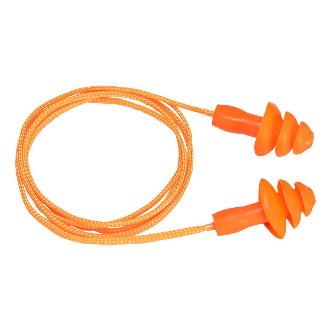 Portwest Reusable Corded TPR Ear Plugs (50 Pairs) in Orange, main product image