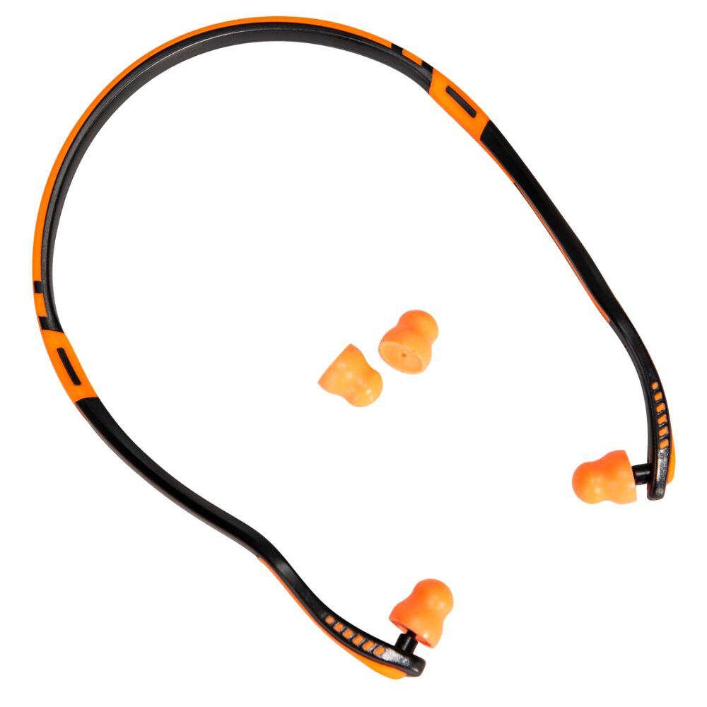Portwest Easy Fit PU Ear Plugs Banded (2 Pairs) in Orange, main product image