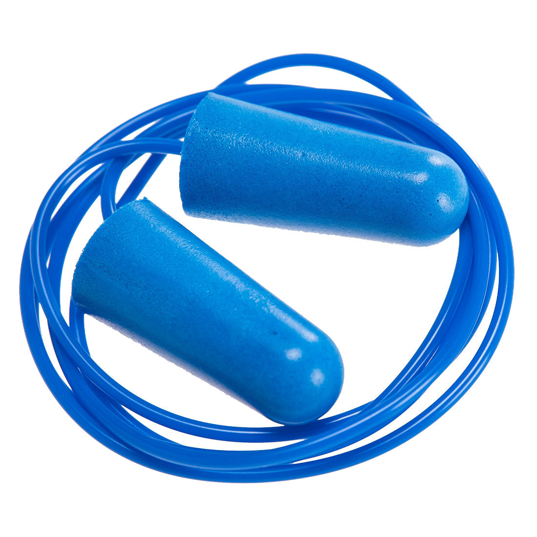 Portwest Detectable Corded PU Ear Plugs (200 Pairs) in Blue, main product image