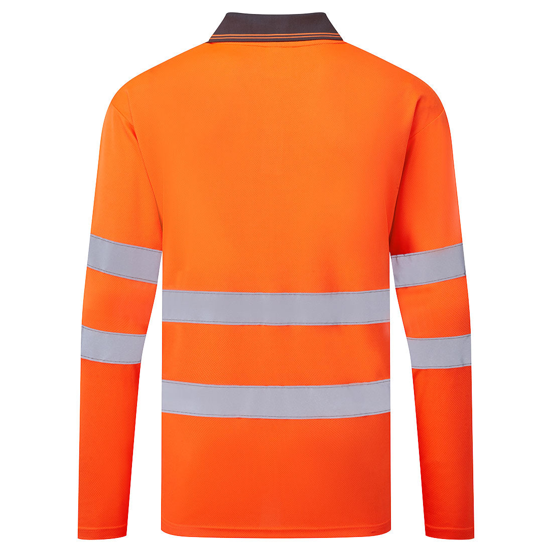Portwest ES277 ES1 Essential Hi-Vis Polo Shirt L/S in Orange, back view