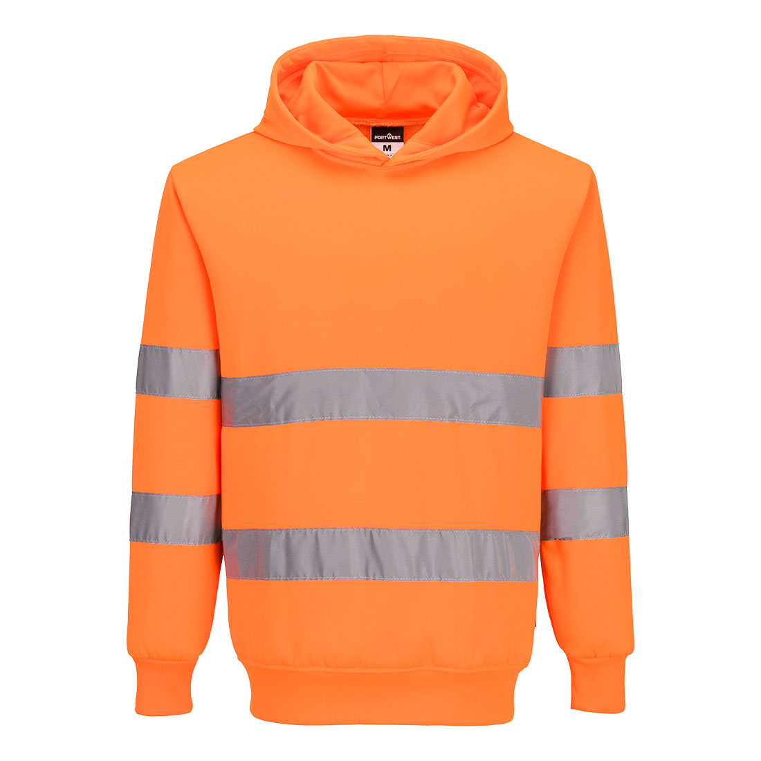 Portwest ES1 Essential Hi-Vis Hooded Sweatshirt in Orange, main product image