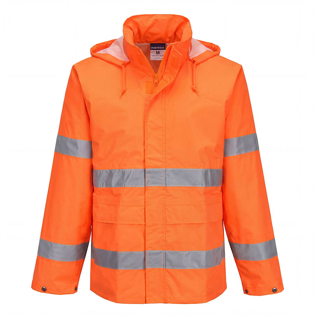 Portwest ES1 Essential Hi-Vis Rain Jacket in Orange, main product image