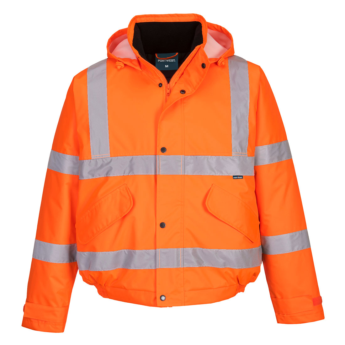 Portwest ES1 Essential Hi-Vis Winter Bomber Jacket in Orange, main product image
