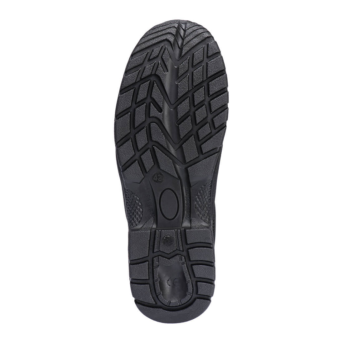 Portwest ESF01 Steel Split Leather Mid Boot S1P FO SR in Black, back view