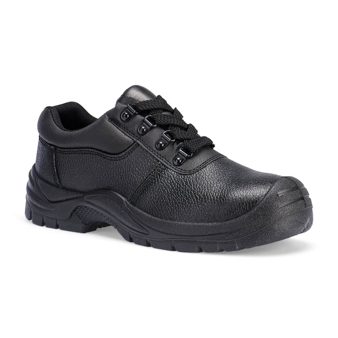 Portwest Steel Split Leather Low Shoe S1P FO SR in Black, main product image