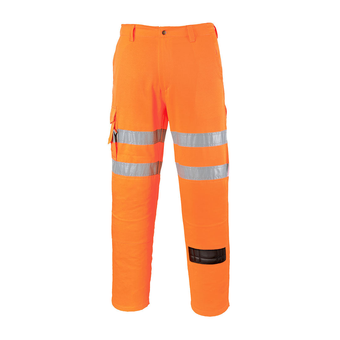 Portwest ES1 Essential Hi-Vis Combat Trouser in Orange Short, image 2