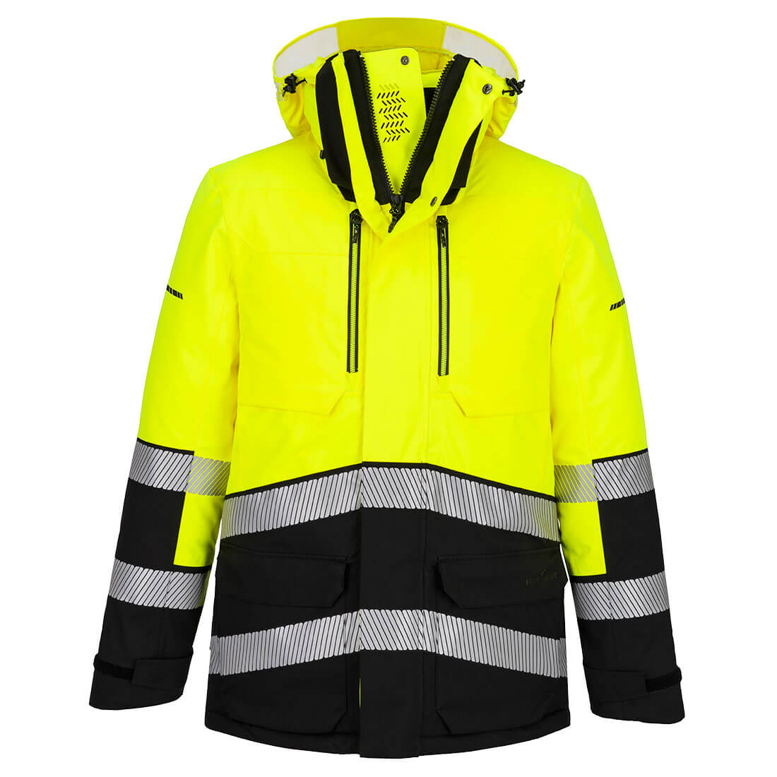 Portwest EV4 Hi-Vis Expedition Parka Jacket in Yellow/Black, image 2