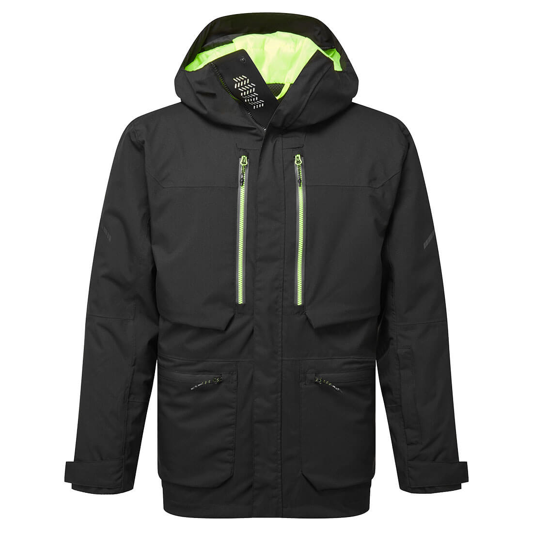 Portwest EV4 Winter Parka Jacket in Black Tall, image 2