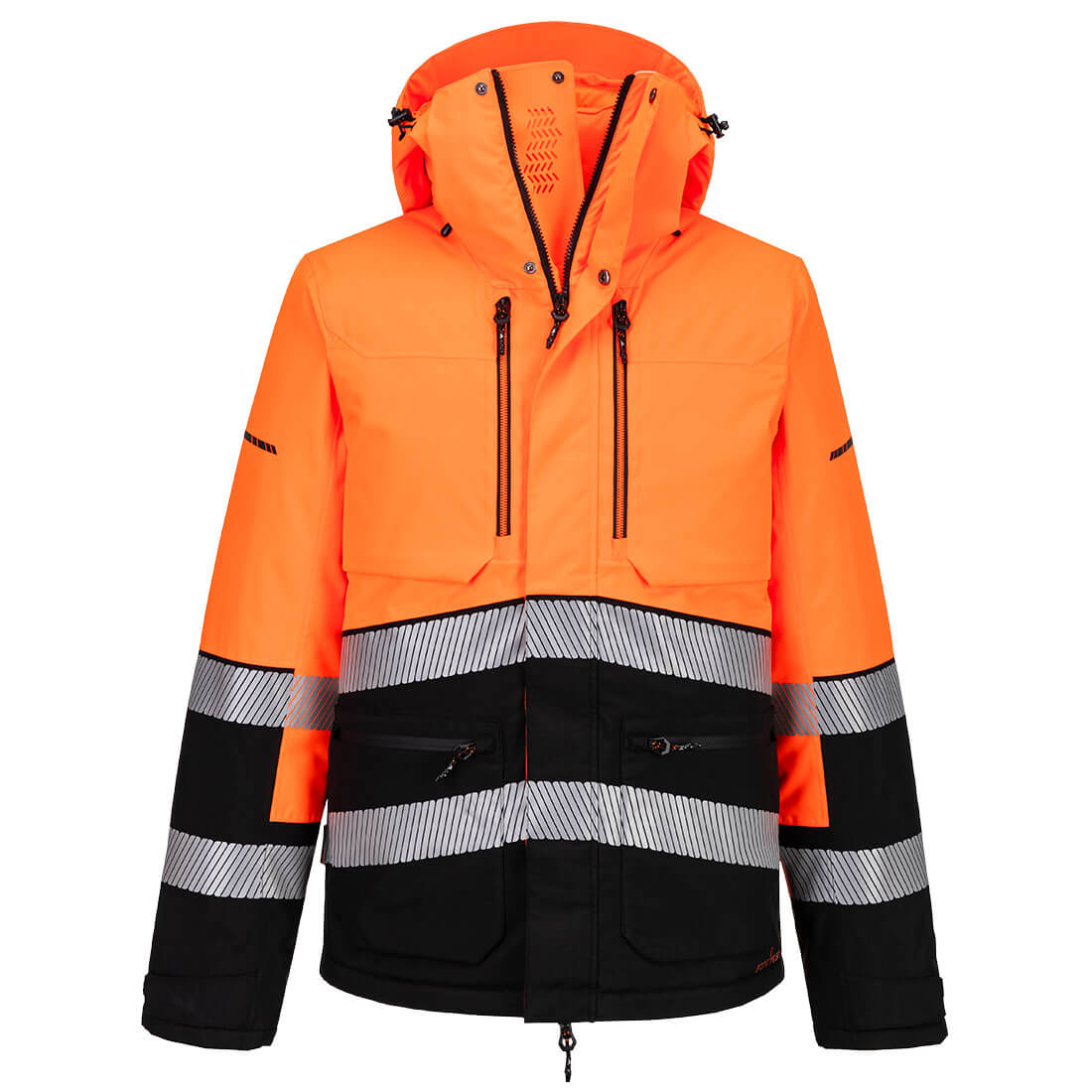 Portwest EV4 Hi-Vis Winter Jacket in Orange/Black, main product image