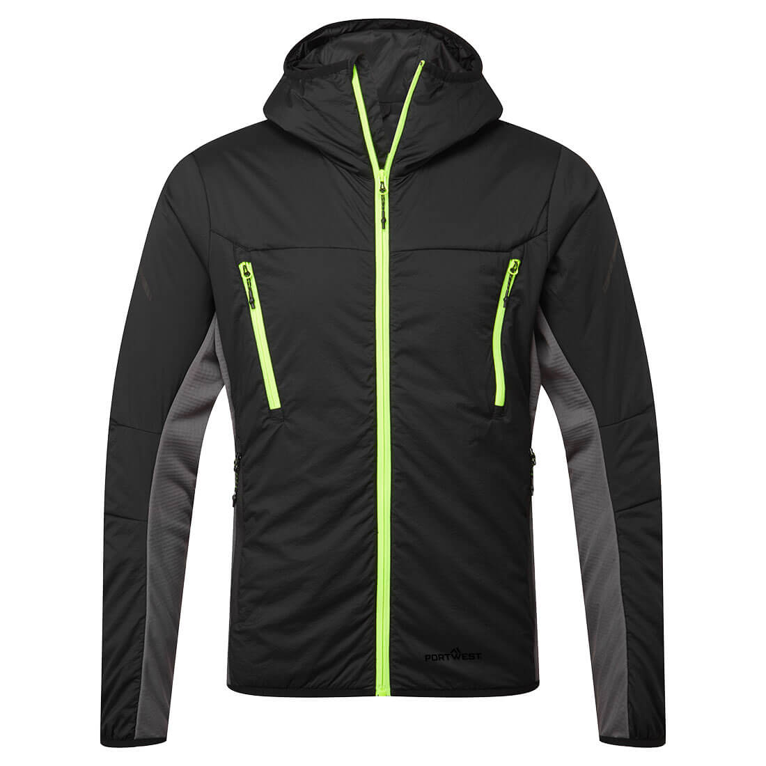 Portwest EV4 Insulated Hybrid Jacket in Black Tall, image 2