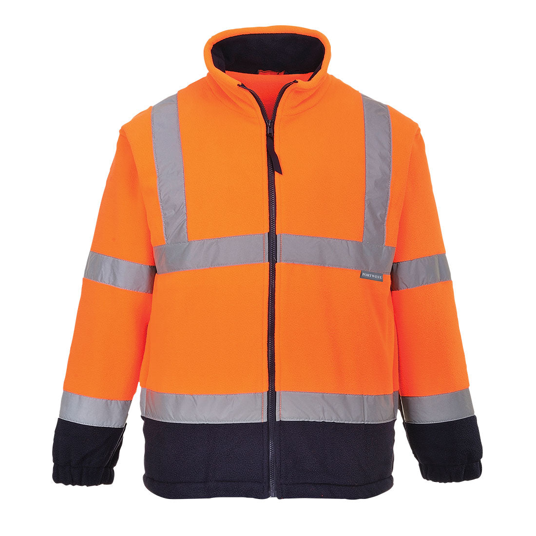 Portwest Hi-Vis Contrast Fleece in Orange/Navy, main product image