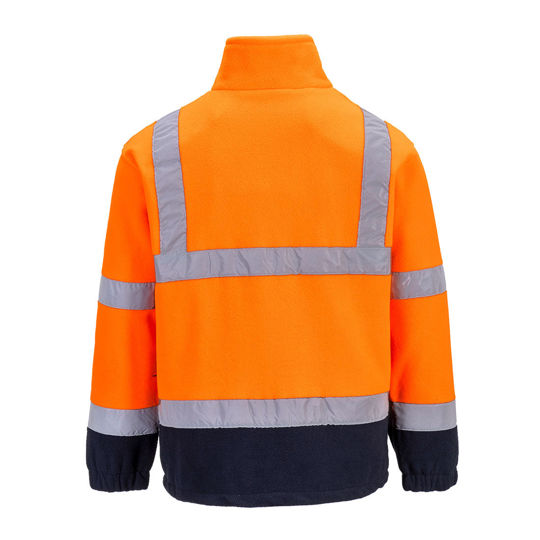 Portwest F301 Hi-Vis Contrast Fleece in Orange/Navy, back view