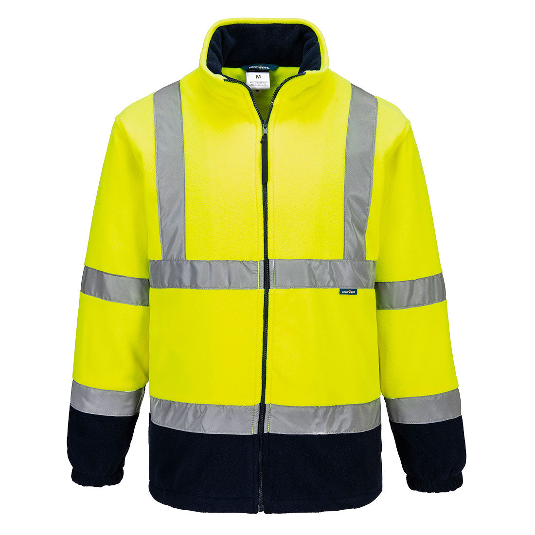 Portwest Hi-Vis Contrast Fleece in Yellow/Navy, image 2