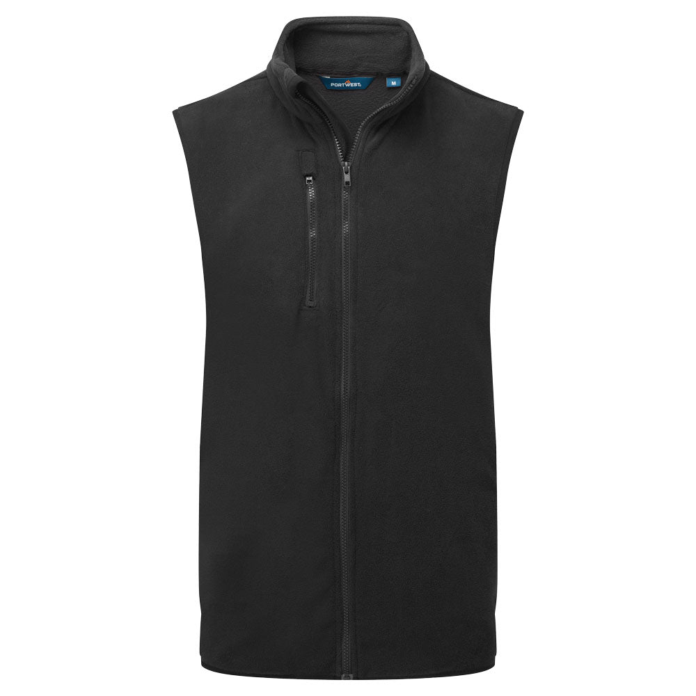 Portwest Eco Fleece Gilet in Black, main product image