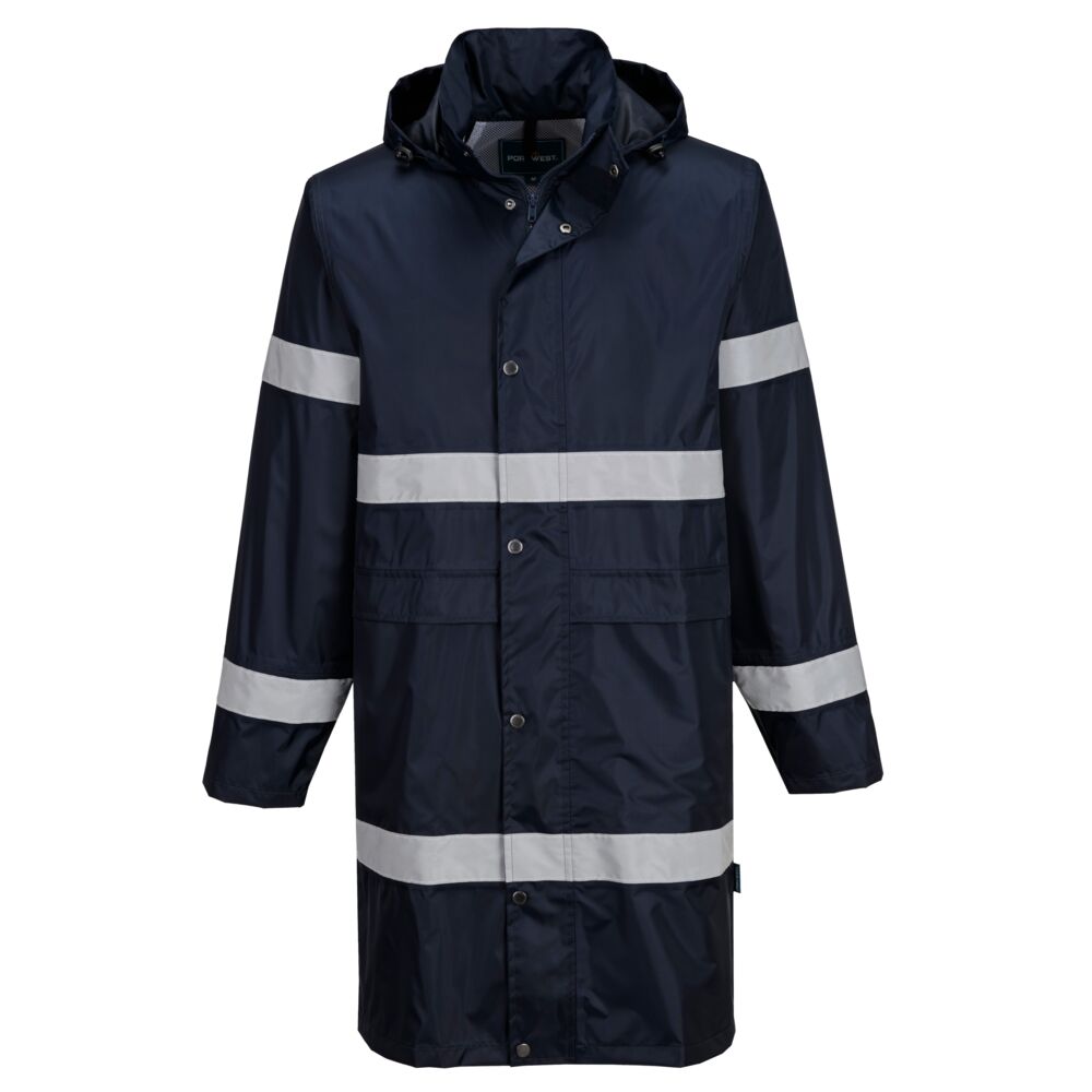 Portwest Iona Rain Coat 100cm in Navy, image 2