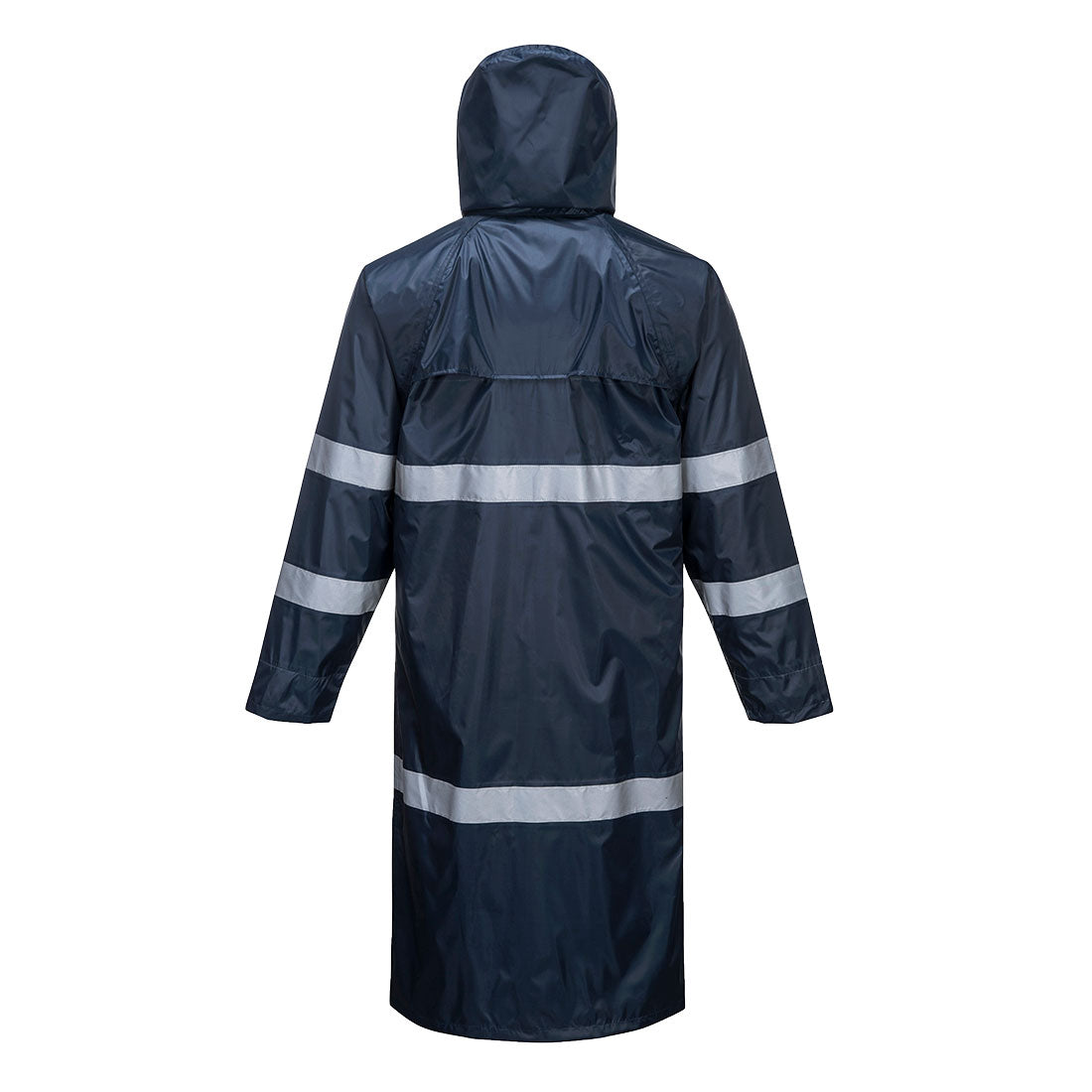 Portwest F438 Classic Iona Rain Coat in Navy, back view