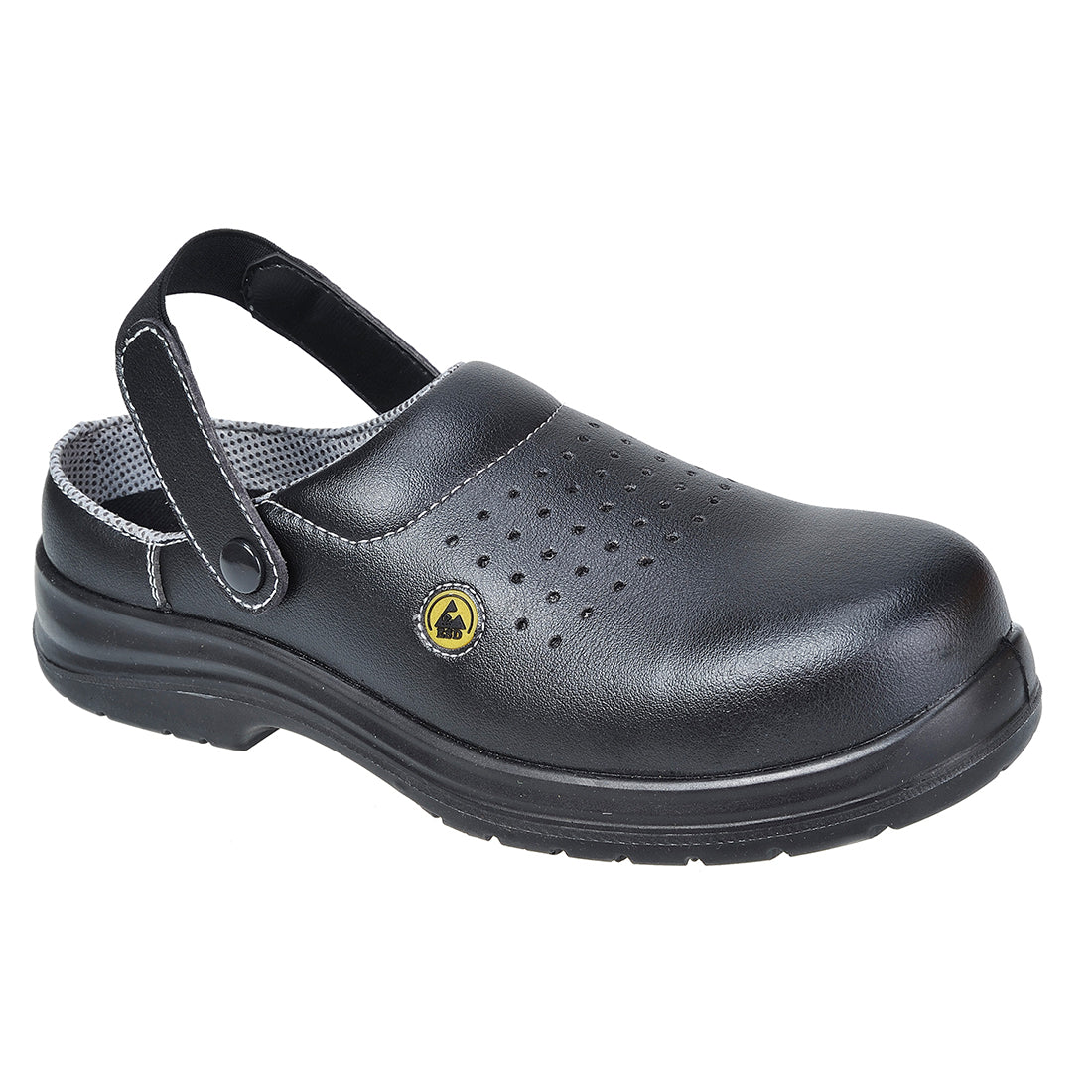 Portwest Composite Microfibre Clog SB ESD SRC A E FO in Black, main product image
