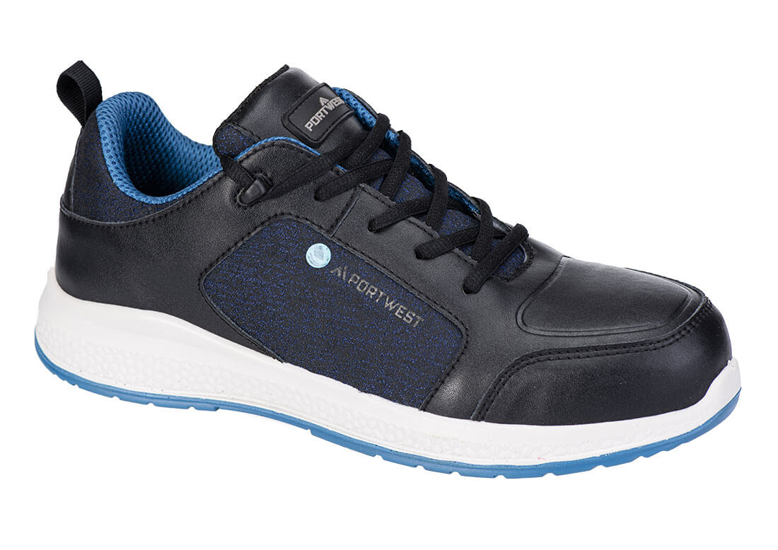 Portwest Eco Composite Trainer S3S SR FO in Black/Blue, main product image