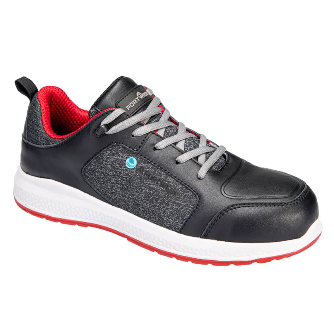 Portwest Eco Composite Trainer S3S SR FO in Black/Red, image 2