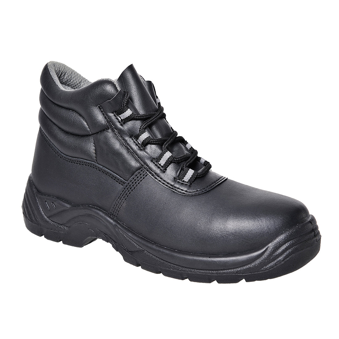 Portwest Composite Action Leather Mid Boot S1PS SR in Black, main product image
