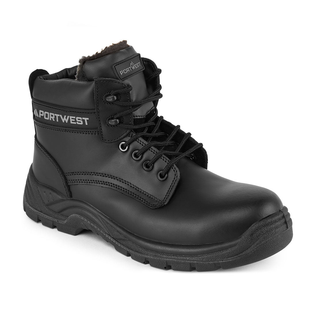 Portwest Composite Leather Winter Ankle Boot S3S SR in Black, main product image